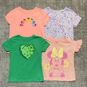 🔥4/20! Bundle of 4 girls shorts sleeve shirts. Size S 6/7.